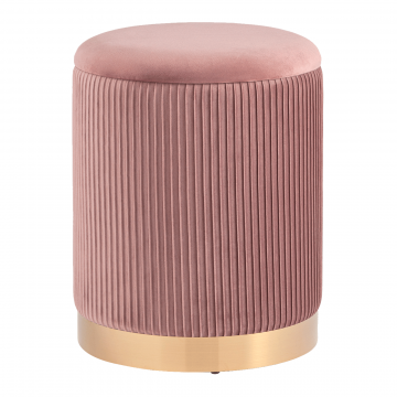 Пуф Шарлотта с ящиком велюр розовый