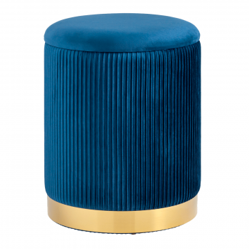 Пуф Шарлотта с ящиком велюр синий