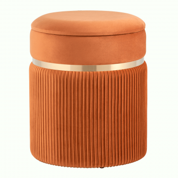 Пуф Миранда с ящиком велюр оранжевый