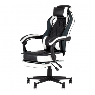 Кресло игровое TopChairs Virage черно-белое