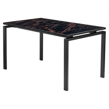Стол Areal раскладной 140-180х80х75 чёрный мрамор с чёрными ножками