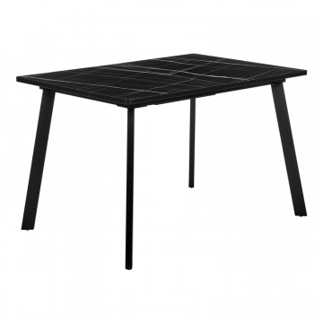 Стол Dublin раскладной 120-160х80х75 чёрный мрамор с чёрными ножками