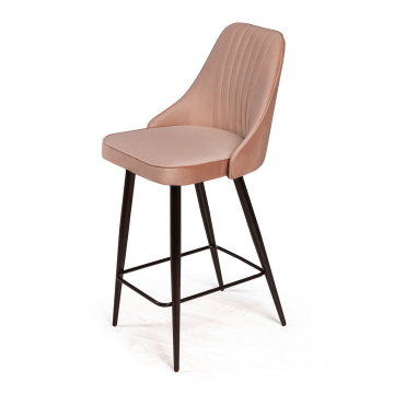 Стул полубарный Berg, бархат бежевый 5/ чёрный конус 14664