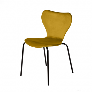 Стул Seven горчичный велюр с чёрными ножками