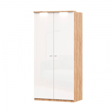 Шкаф двухстворчатый Фиджи (Дуб Золотой/Белый)