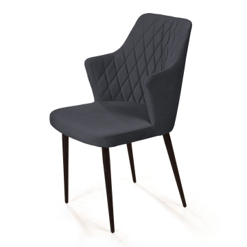 Стул с подлокотниками Hunt ромб, бархат 03 / чёрный конус 14806