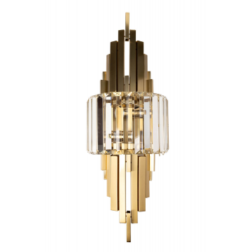 Бра латунь стекло прозрачное 21,5*h58см