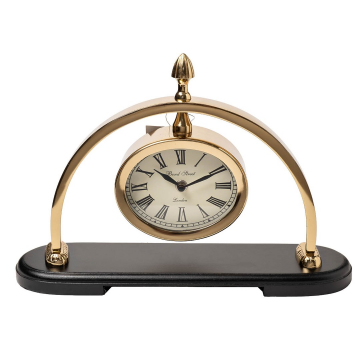 Часы настольные овальные цвет золото 23см