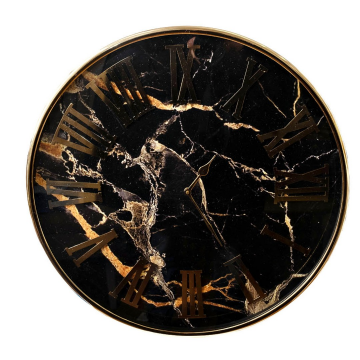 Часы настенные цвет чёрный/золото d51см