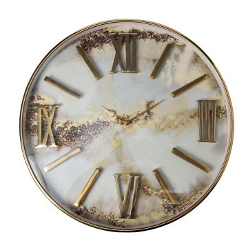 Часы настенные с разводами цвет золото 51см