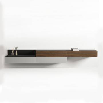 ТВ ТУМБА UNDER дуб тонировка, эмаль светло-серая Коллекция Mark