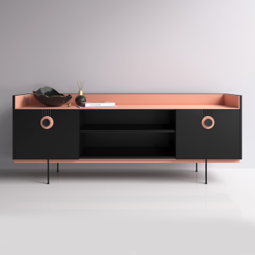 ТУМБА ТВ LAGO черный/beige red коллекция Living