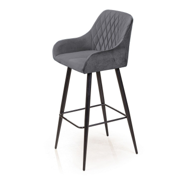 Стул барный Robert, бархат серый 27 11487