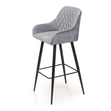 Стул барный Robert, бархат светло-серый 26 17946
