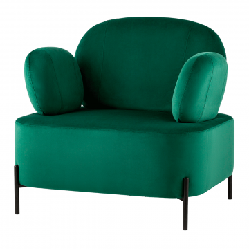 Кресло Кэнди с подлокотниками велюр зелёный