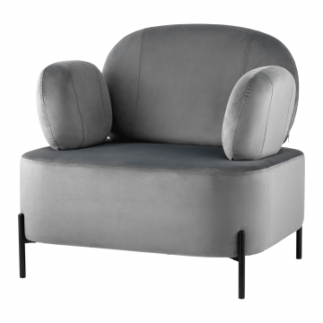 Кресло Кэнди с подлокотниками велюр серый