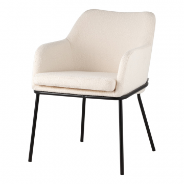 Стул Кози ткань букле молочный