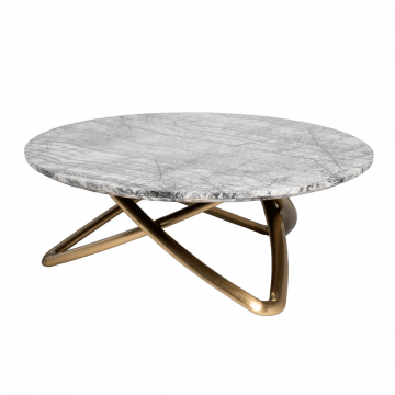 Стол журнальный натур. серый мрамор d95*36см