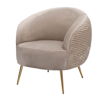 48MY-2582 BEG GO Кресло велюр бежевый 77*77*77см мет.ножки