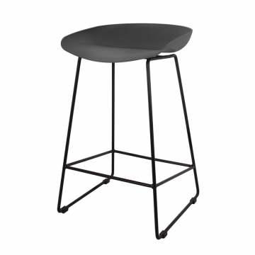 Стул полубарный Neo чёрный с чёрными ножками