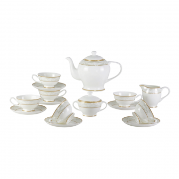 Чайный сервиз из костяного фарфора Marbella 17 Pcs tea Set