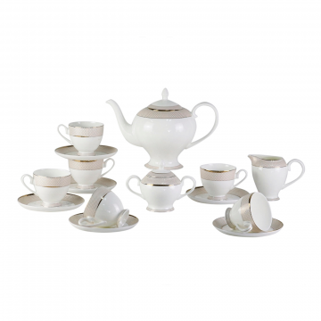 Чайный сервиз из костяного фарфора Bianko 17 Pcs tea Set