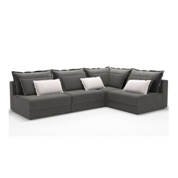 Incanto диван-кровать угловой без подлокотников велюр серый 6289