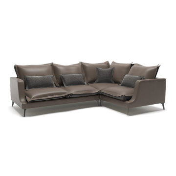 Rey диван угловой замша серый 6413