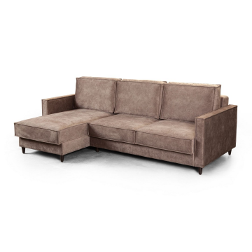 Keln диван-кровать с шезлонгом, велюр бежевый 11215