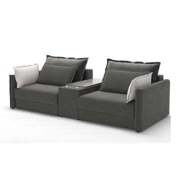 Incanto диван с баром бархат серый 6286