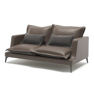 Rey диван прямой двухместный замша серый 6408