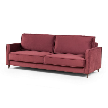 Keln диван-кровать трехместный прямой, велюр красный 7933