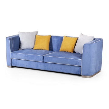 Komo диван-кровать трехместный, велюр синий 11238