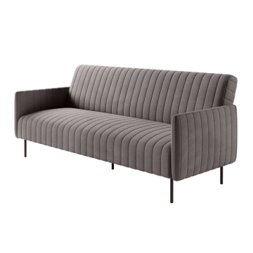 Baccara диван-кровать трехместный прямой с подлокотниками, бархат антрацит 14 14477