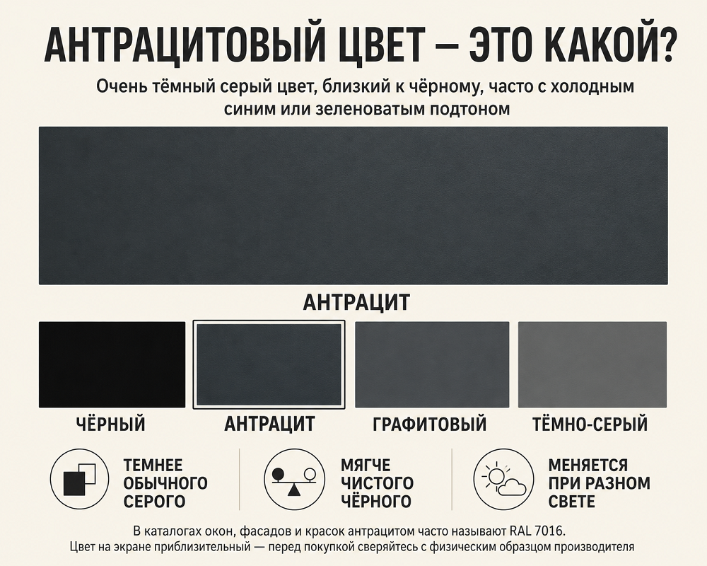 Как выглядит антрацитовый цвет
