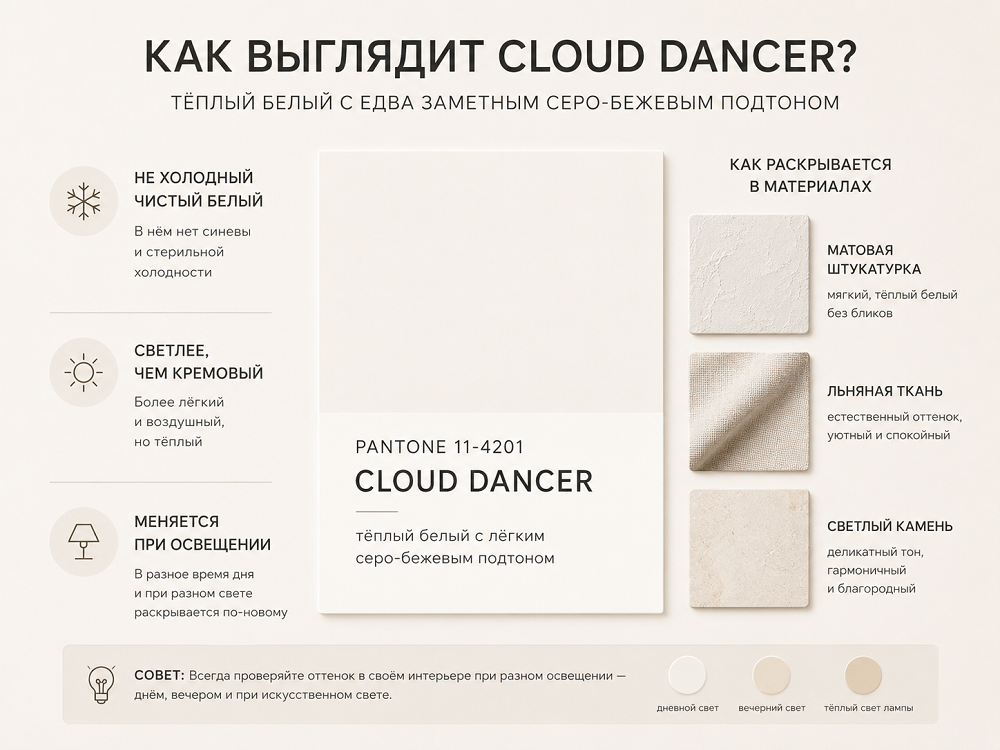 Как выглядит цвет Cloud Dancer