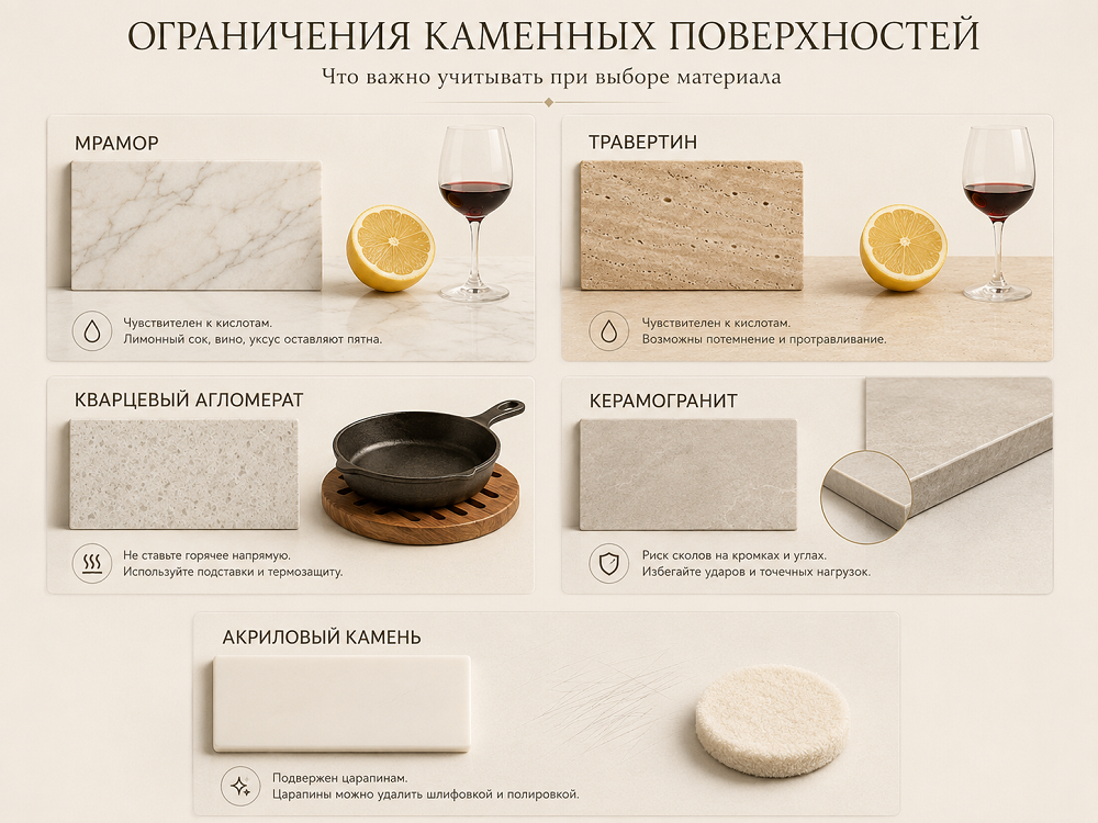 Ограничения каменных поверхностей