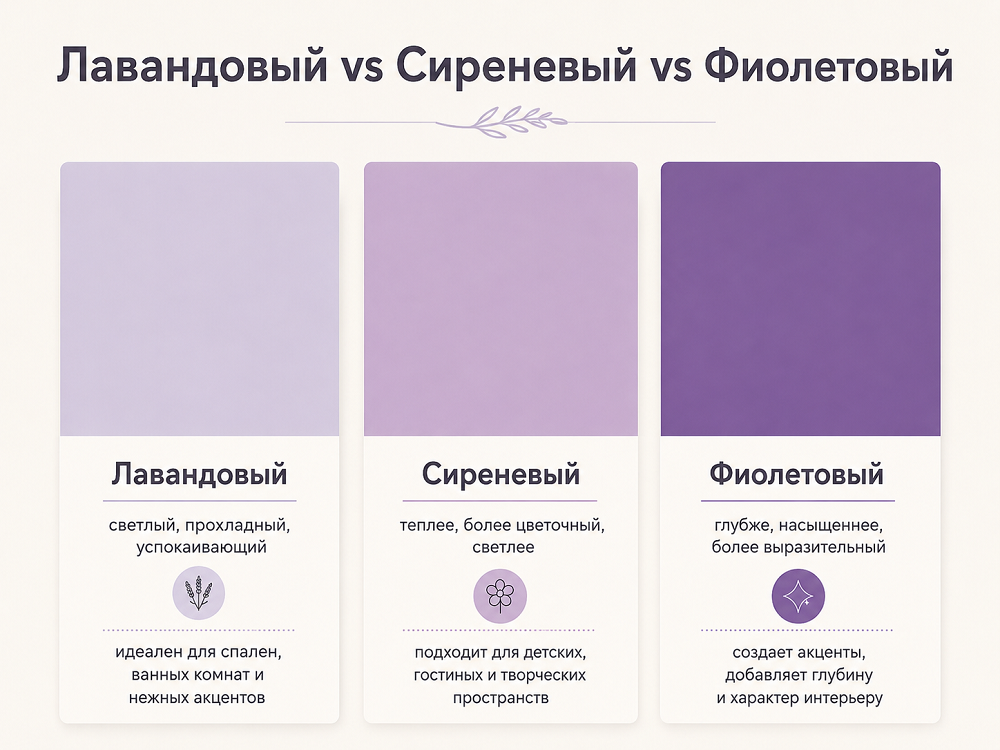 Оттенки лавандового: холодный, теплый и нейтральный