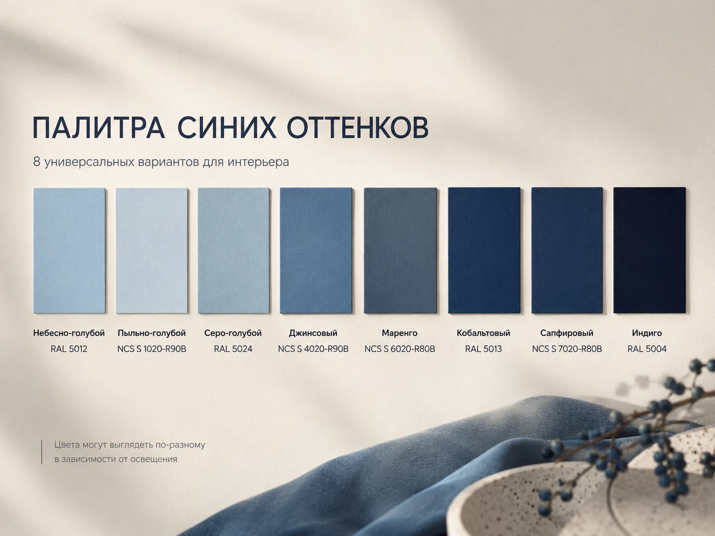 Палитра синих оттенков