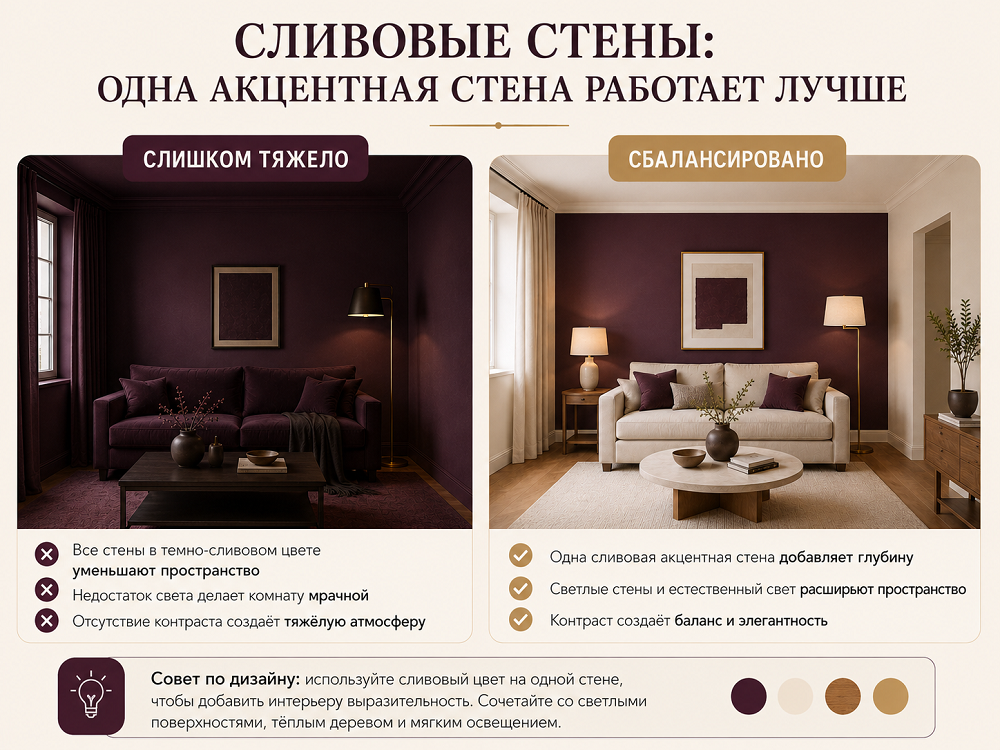 Ошибки при использовании сливого цвета