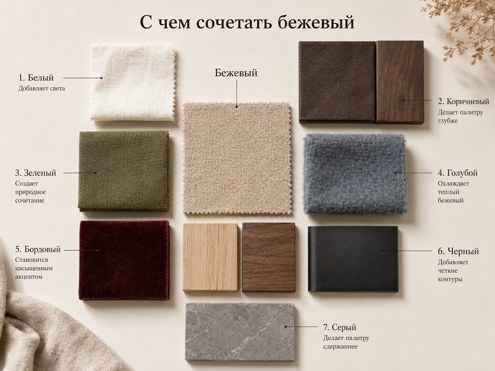 С чем сочетать бежевый цвет
