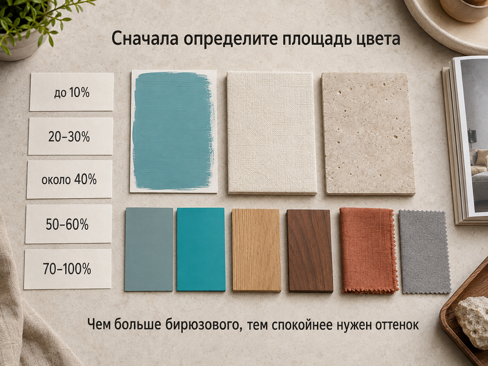 Простая схема выбора бирюзового