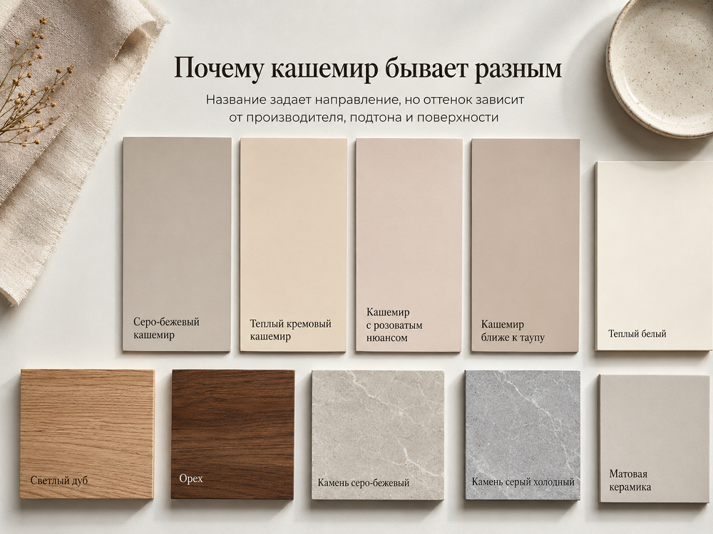 У цвета кашемир нет единого кода, которым пользовались бы все производители