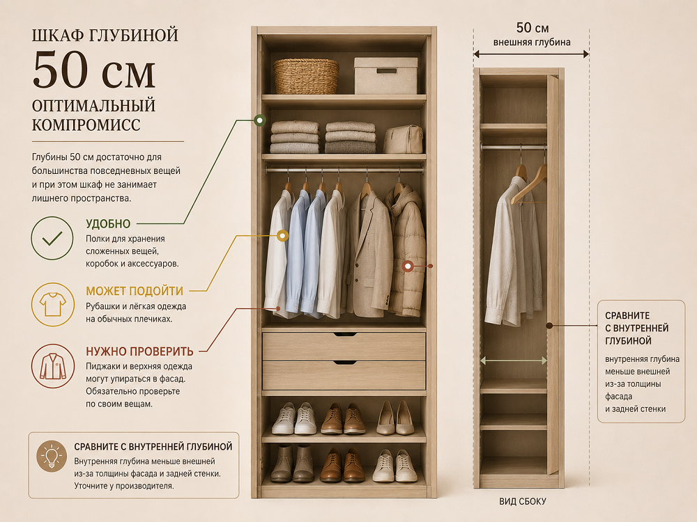 Шкаф глубиной 50 см
