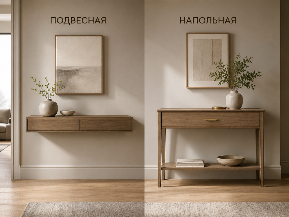 Подвесная или напольная консоль