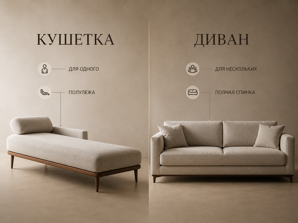 Чем кушетка отличается от дивана