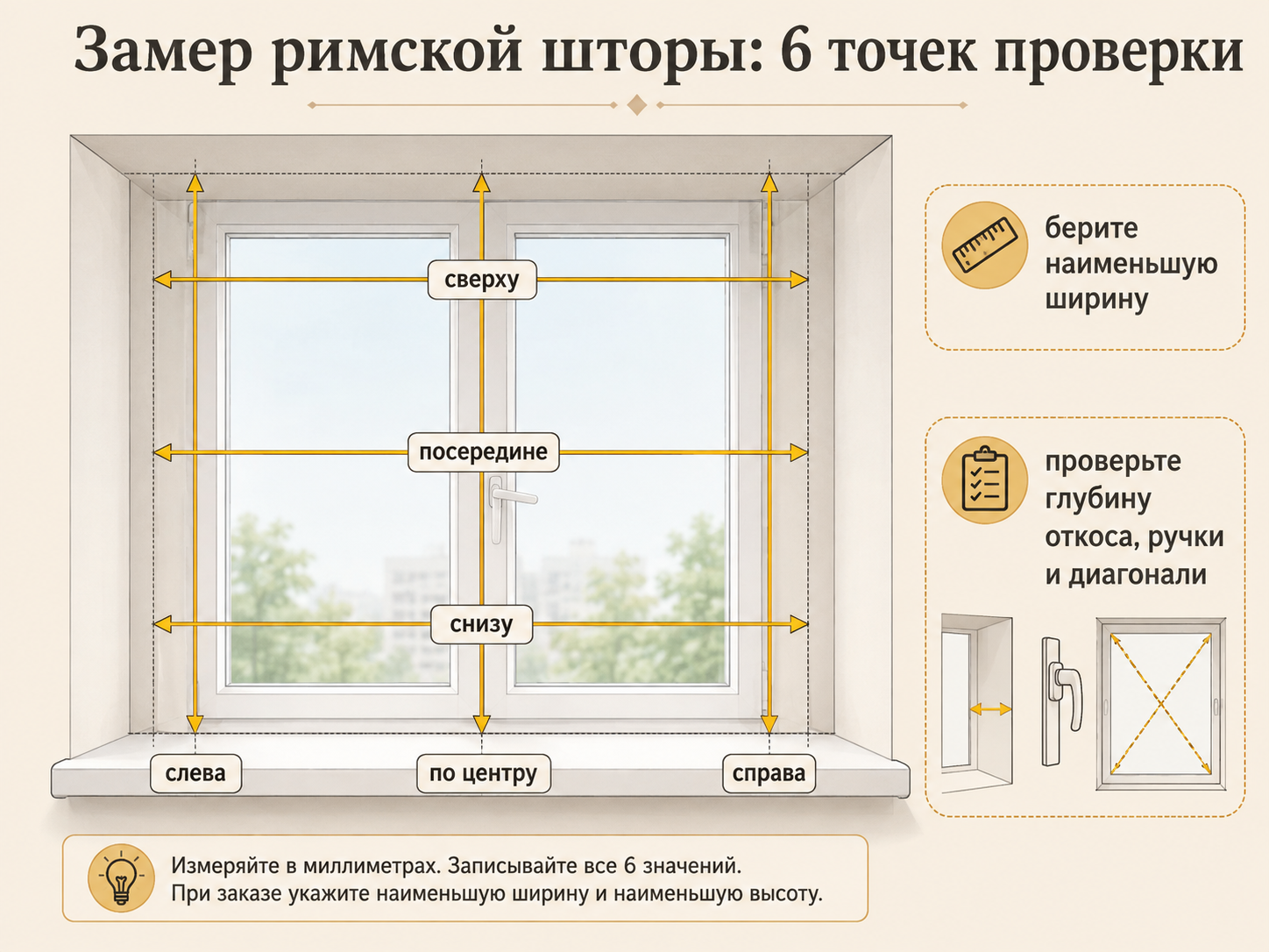 Как выбрать римскую штору по размеру