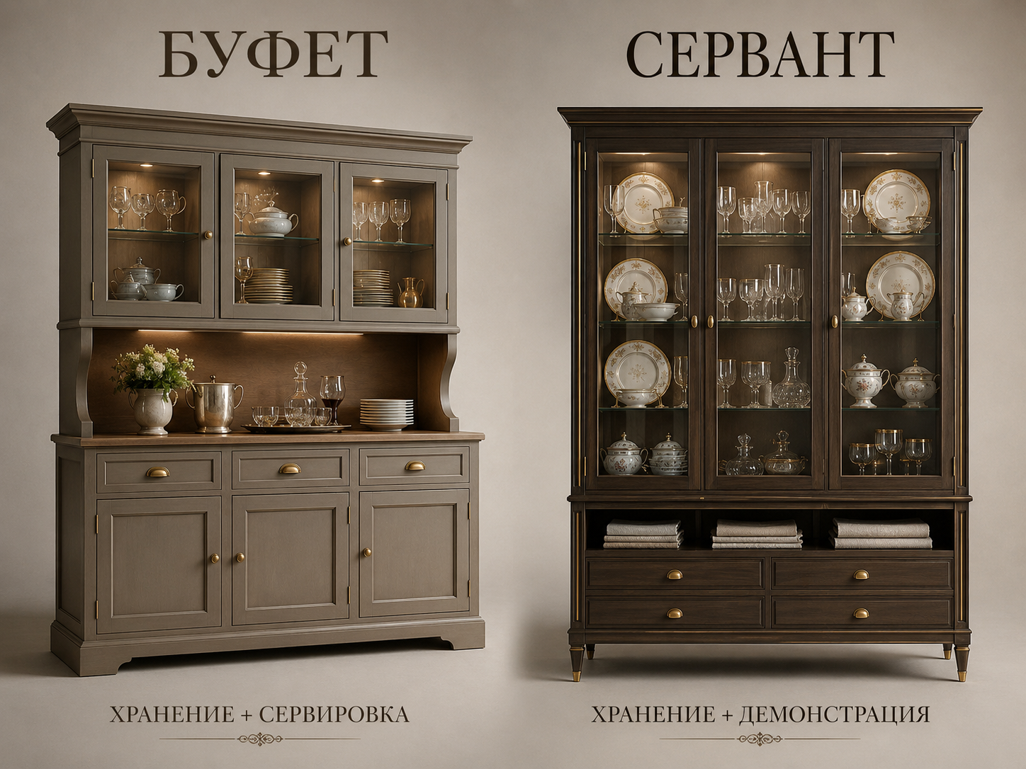 Чем сервант отличается от буфета