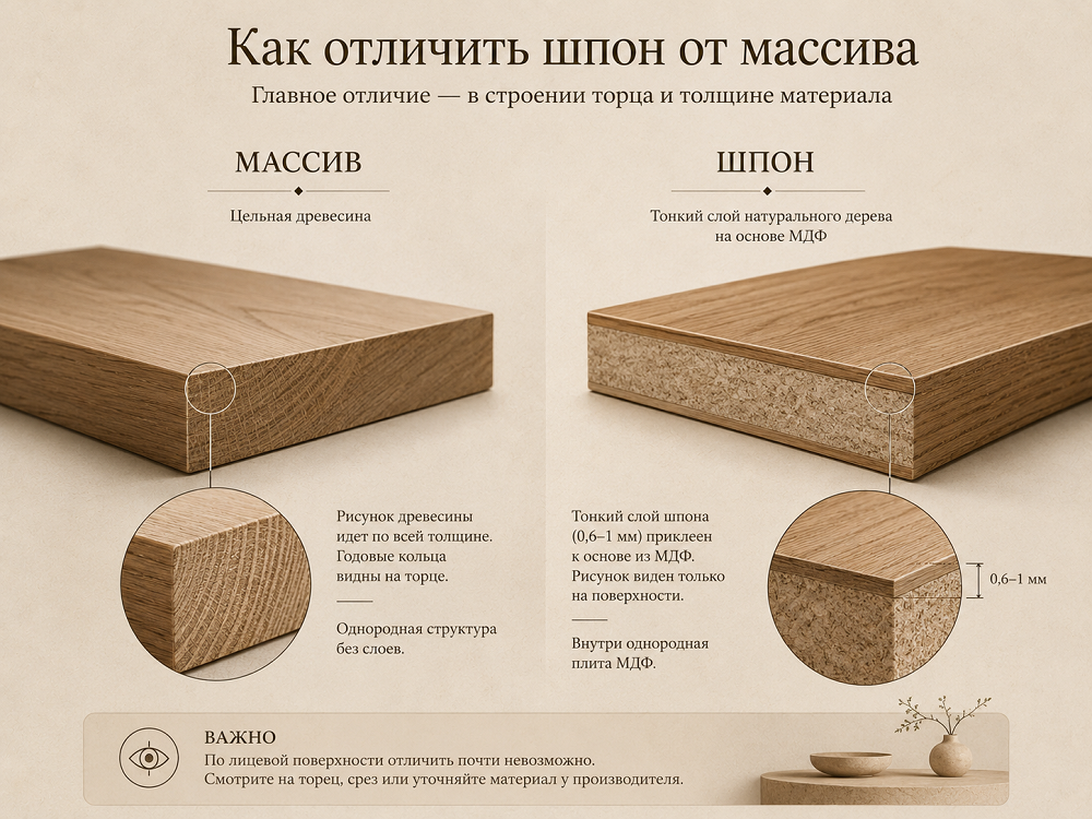 Чем шпон отличается от массива
