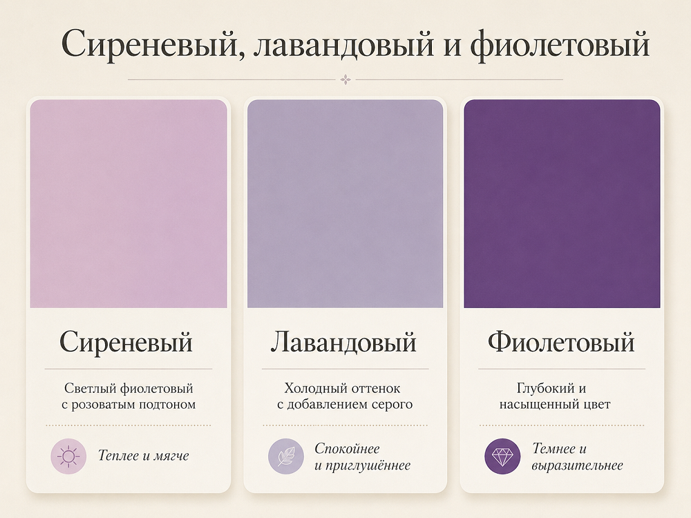 Отличие сиреневого от близких оттенков